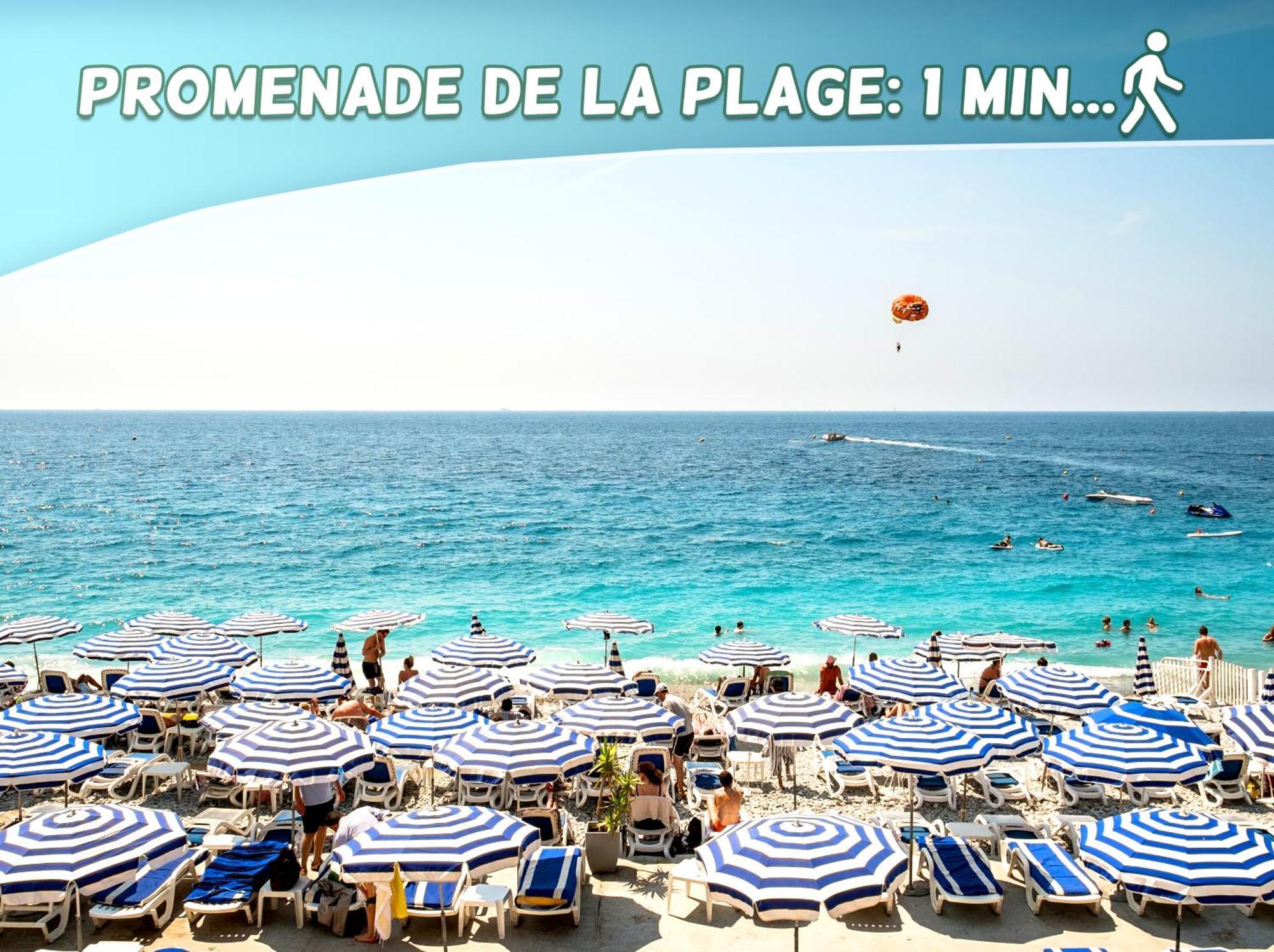 1 Min To The Beach Apartment - Kitchen - Tramway - Air Conditioner - Wifi - Promenade Des Anglais Ніцца Екстер'єр фото